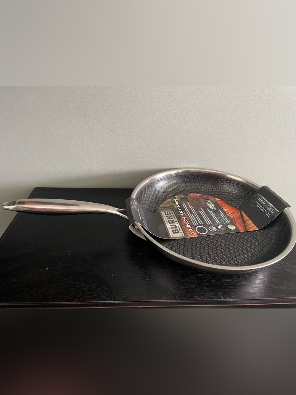 David Burke Geo Clad 12" Tri Ply Fry Pan NonStick Stainless Handle Up To 500F NE